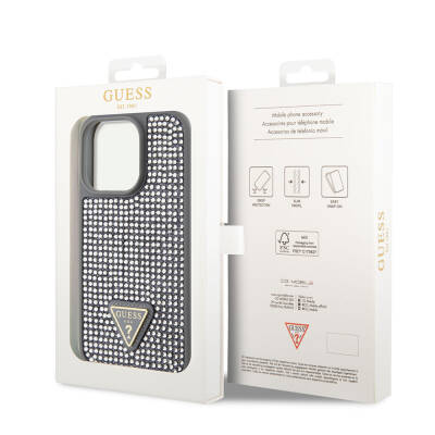 Apple iPhone 15 Pro Case Guess Original Licensed Stone Back Surface Cover with Triangle Logo - 33