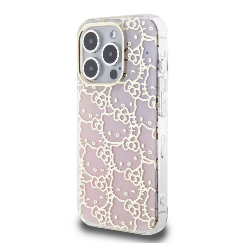 Apple iPhone 15 Pro Case Hello Kitty Original Licensed Color Transition Electroplating Coating Kitty Head Patterned Cover - 2