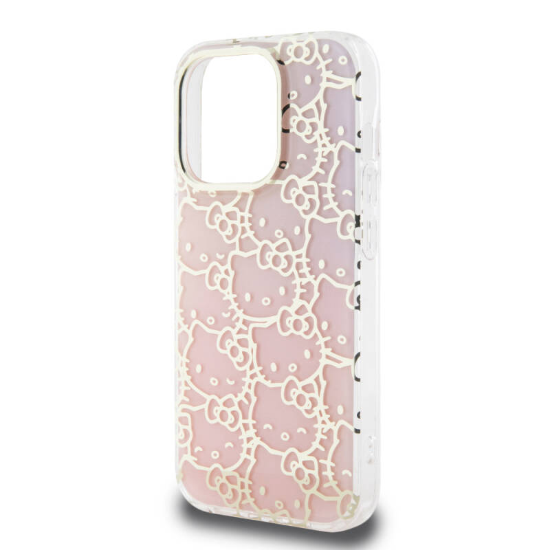 Apple iPhone 15 Pro Case Hello Kitty Original Licensed Color Transition Electroplating Coating Kitty Head Patterned Cover - 6