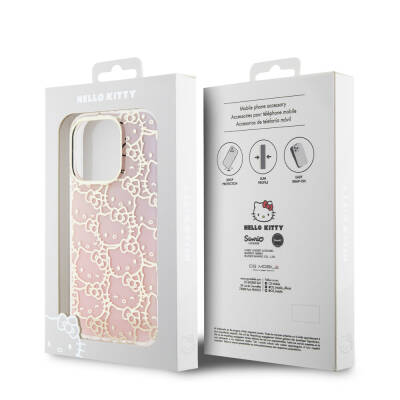 Apple iPhone 15 Pro Case Hello Kitty Original Licensed Color Transition Electroplating Coating Kitty Head Patterned Cover - 8