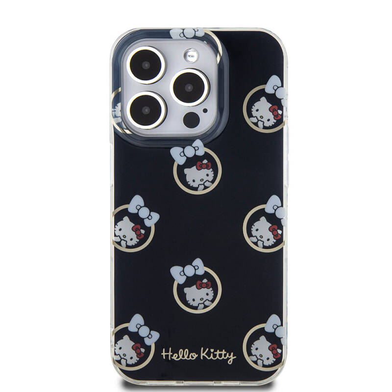 Apple iPhone 15 Pro Case Hello Kitty Original Licensed Electroplating Coating Bubble Printed Cover - 12