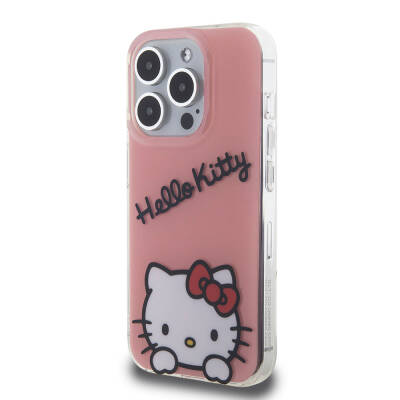 Apple iPhone 15 Pro Case Hello Kitty Original Licensed Hanging Text and Iconic Logo Daydreaming Cover - 3