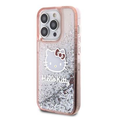 Apple iPhone 15 Pro Case Hello Kitty Original Licensed Iconic Liquid Glitter Cover - 3