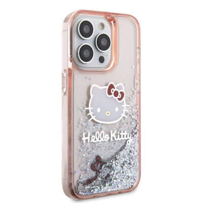 Apple iPhone 15 Pro Case Hello Kitty Original Licensed Iconic Liquid Glitter Cover - 5