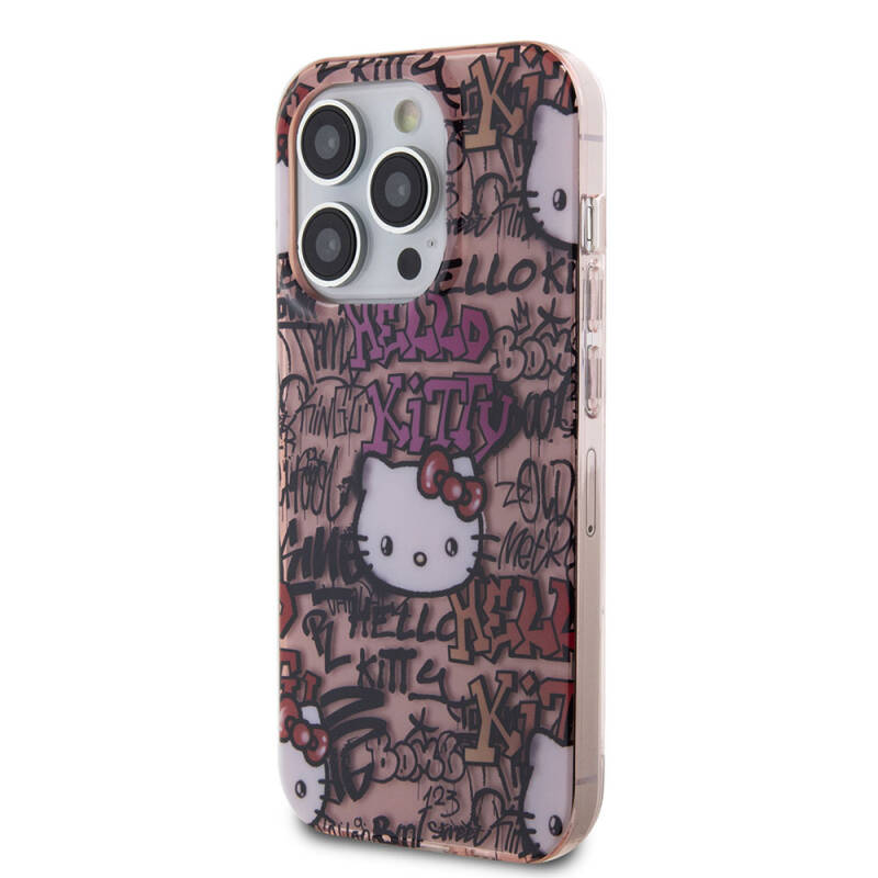 Apple iPhone 15 Pro Case Hello Kitty Original Licensed Iconic Logo Sticker Graffiti Cover - 3