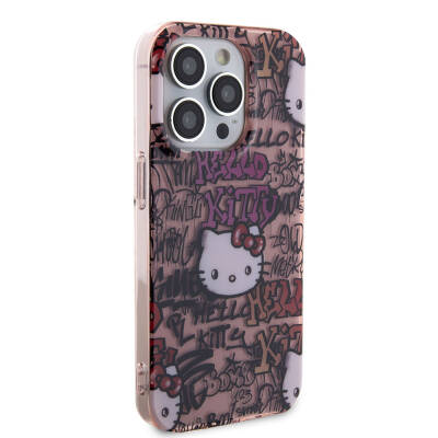 Apple iPhone 15 Pro Case Hello Kitty Original Licensed Iconic Logo Sticker Graffiti Cover - 5