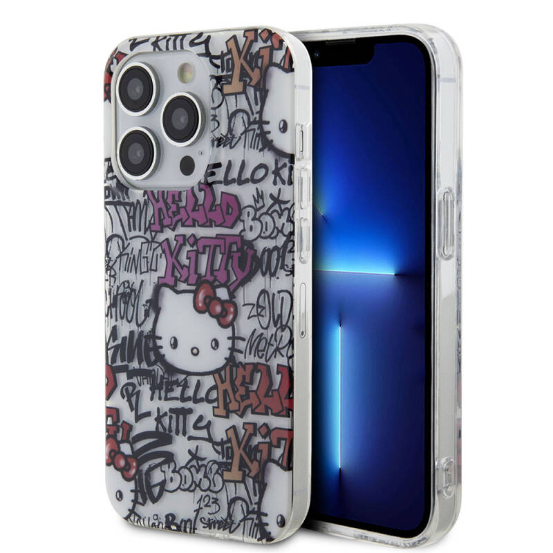 Apple iPhone 15 Pro Case Hello Kitty Original Licensed Iconic Logo Sticker Graffiti Cover - 10