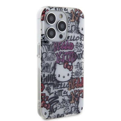 Apple iPhone 15 Pro Case Hello Kitty Original Licensed Iconic Logo Sticker Graffiti Cover - 13