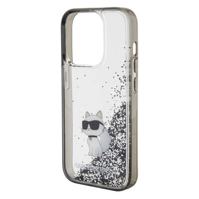 Apple iPhone 15 Pro Case Karl Lagerfeld Choupette Liquid Glitter Original Licensed Cover - 5