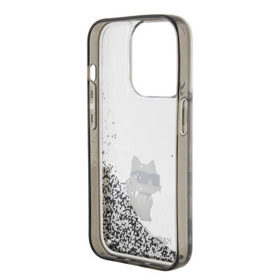 Apple iPhone 15 Pro Case Karl Lagerfeld Choupette Liquid Glitter Original Licensed Cover - 6