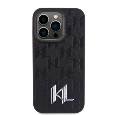 Apple iPhone 15 Pro Case Karl Lagerfeld Hot Stamp K&L Metal Logo Original Licensed Cover - 3