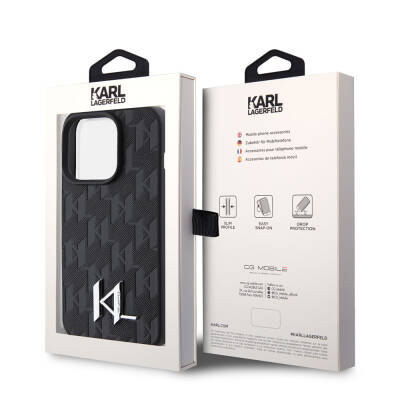 Apple iPhone 15 Pro Case Karl Lagerfeld Hot Stamp K&L Metal Logo Original Licensed Cover - 7