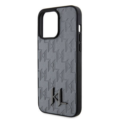 Apple iPhone 15 Pro Case Karl Lagerfeld Hot Stamp K&L Metal Logo Original Licensed Cover - 12