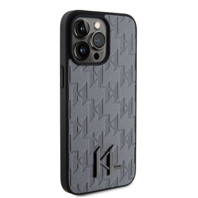 Apple iPhone 15 Pro Case Karl Lagerfeld Hot Stamp K&L Metal Logo Original Licensed Cover - 15