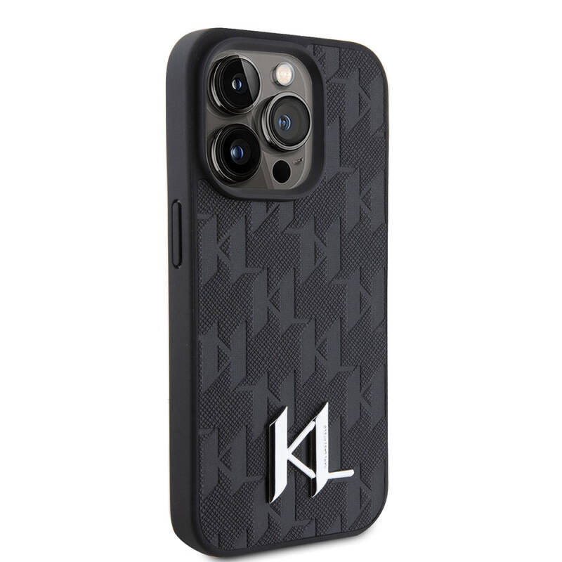 Apple iPhone 15 Pro Case Karl Lagerfeld Hot Stamp K&L Metal Logo Original Licensed Cover - 16