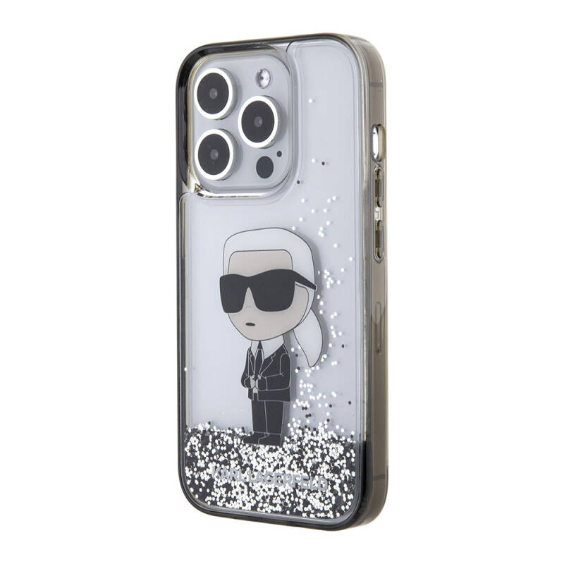 Apple iPhone 15 Pro Case Karl Lagerfeld Iconic Liquid Glitter Original Licensed Cover - 2