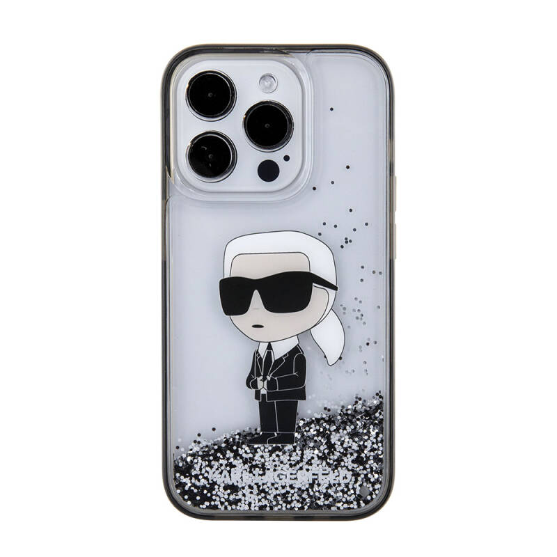 Apple iPhone 15 Pro Case Karl Lagerfeld Iconic Liquid Glitter Original Licensed Cover - 3