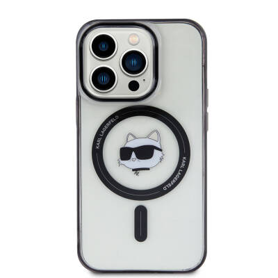 Apple iPhone 15 Pro Case Karl Lagerfeld IML Choupette Original Licensed Cover with Magsafe Charging Feature - 3