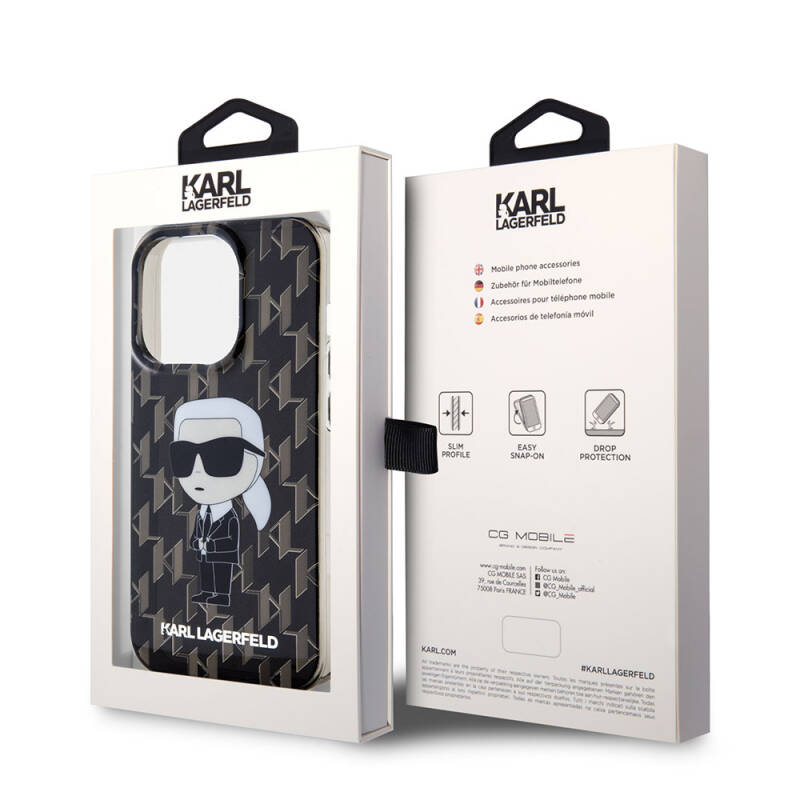 Apple iPhone 15 Pro Case Karl Lagerfeld IML Iconic Monogram Original Licensed Cover - 7