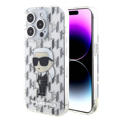 Apple iPhone 15 Pro Case Karl Lagerfeld IML Iconic Monogram Original Licensed Cover - 9