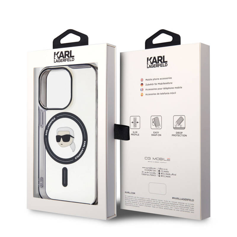 Apple iPhone 15 Pro Case Karl Lagerfeld IML Karl Original Licensed Cover with Magsafe Charging Feature - 7