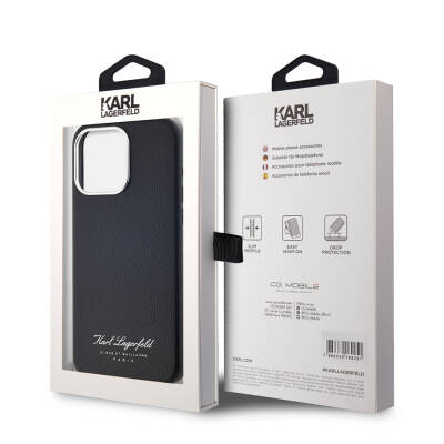 Apple iPhone 15 Pro Case Karl Lagerfeld Original Licensed KL Written Hotel Cover - 10