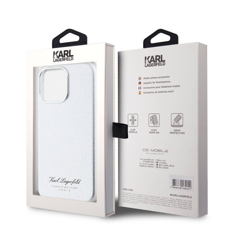 Apple iPhone 15 Pro Case Karl Lagerfeld Original Licensed KL Written Hotel Cover - 13