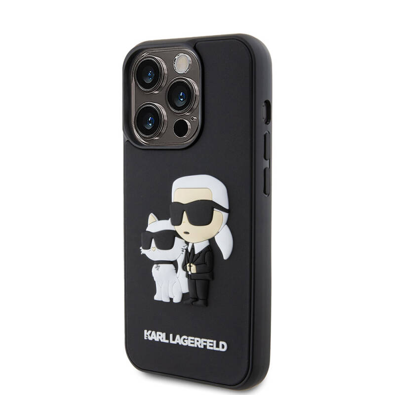 Apple iPhone 15 Pro Case Karl Lagerfeld Silicone 3D K&C Logo Original Licensed Cover - 2