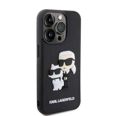 Apple iPhone 15 Pro Case Karl Lagerfeld Silicone 3D K&C Logo Original Licensed Cover - 8