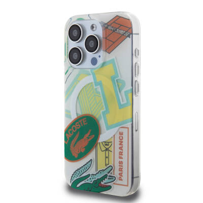 Apple iPhone 15 Pro Case Lacoste Original Licensed Magsafe Double Layer Patches Patterned Cover with Charging Feature - 26