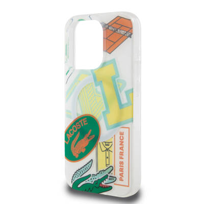 Apple iPhone 15 Pro Case Lacoste Original Licensed Magsafe Double Layer Patches Patterned Cover with Charging Feature - 30