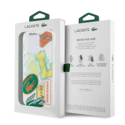 Apple iPhone 15 Pro Case Lacoste Original Licensed Magsafe Double Layer Patches Patterned Cover with Charging Feature - 32