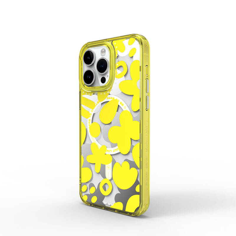Apple iPhone 15 Pro Case Magsafe Charging Feature Paint Pattern Wiwu Fluorescent G Series Cover - 1