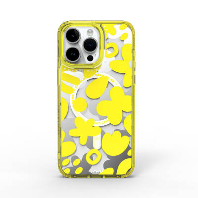 Apple iPhone 15 Pro Case Magsafe Charging Feature Paint Pattern Wiwu Fluorescent G Series Cover - 3