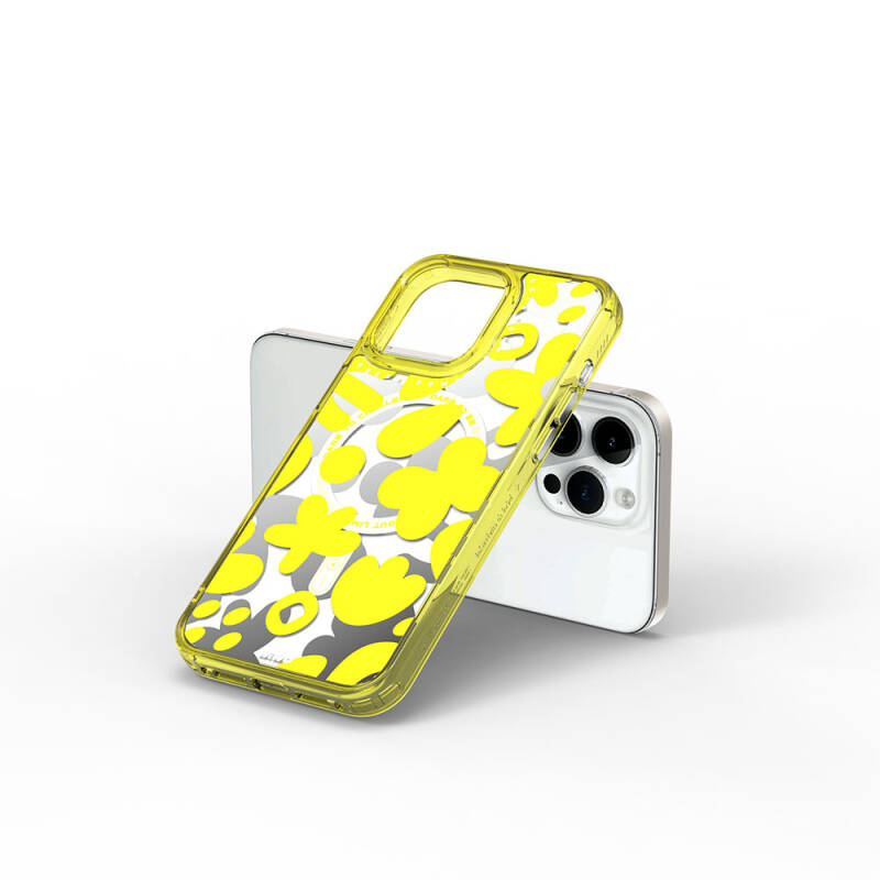 Apple iPhone 15 Pro Case Magsafe Charging Feature Paint Pattern Wiwu Fluorescent G Series Cover - 6