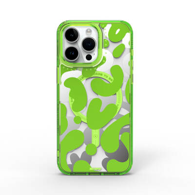 Apple iPhone 15 Pro Case Magsafe Charging Feature Paint Pattern Wiwu Fluorescent G Series Cover - 14
