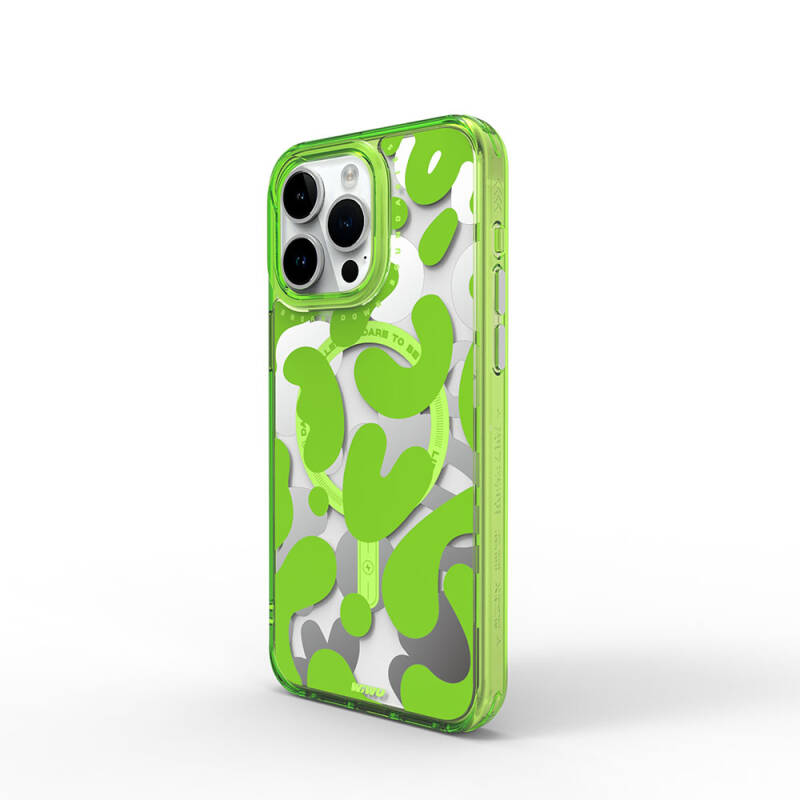 Apple iPhone 15 Pro Case Magsafe Charging Feature Paint Pattern Wiwu Fluorescent G Series Cover - 13