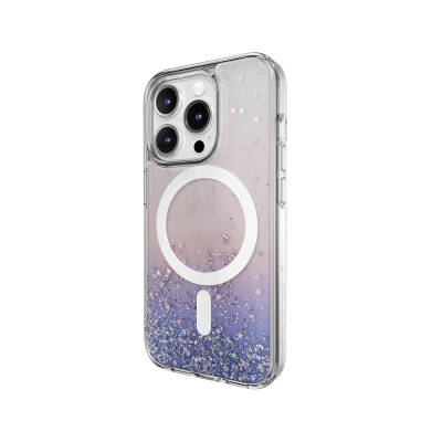 Apple iPhone 15 Pro Case Magsafe Charging Feature Shining Glitter Transparent Licensed Switcheasy Starfield-M Cover - 6