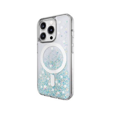 Apple iPhone 15 Pro Case Magsafe Charging Feature Shining Glitter Transparent Licensed Switcheasy Starfield-M Cover - 7