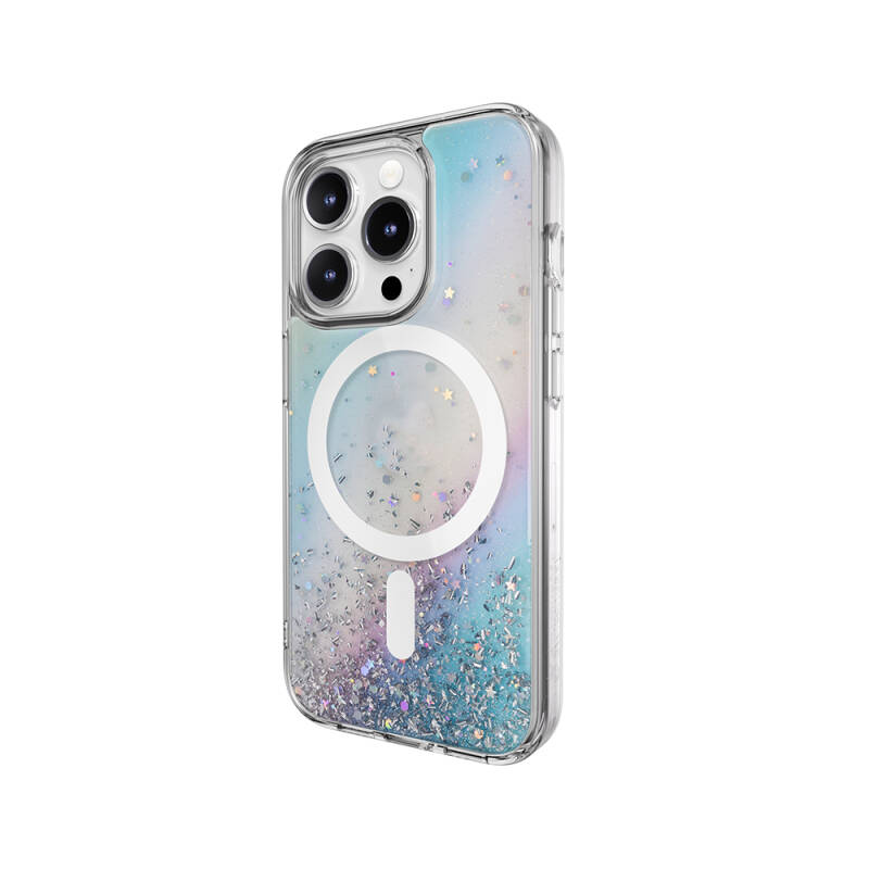 Apple iPhone 15 Pro Case Magsafe Charging Feature Shining Glitter Transparent Licensed Switcheasy Starfield-M Cover - 8