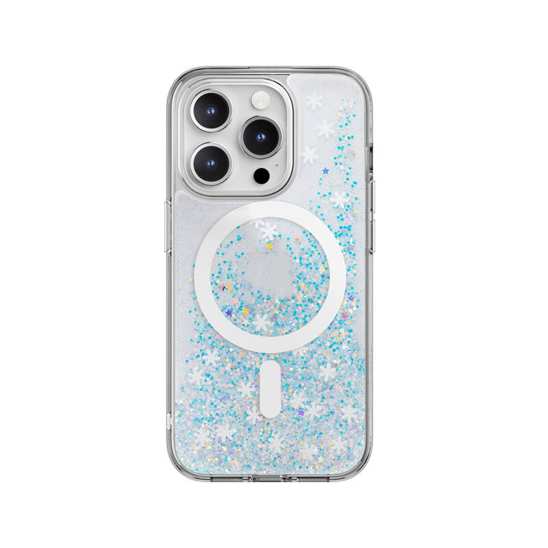 Apple iPhone 15 Pro Case Magsafe Charging Feature Shining Glitter Transparent Licensed Switcheasy Starfield-M Cover - 5