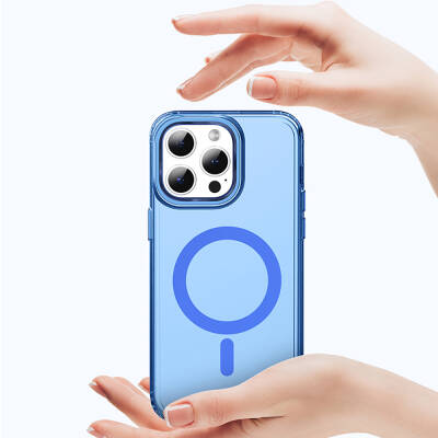 Apple iPhone 15 Pro Case Magsafe Charging Feature Transparent Back Surface Recci Crystal Color Series Cover - 12