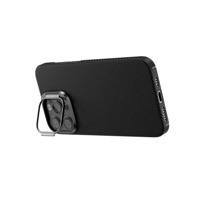Apple iPhone 15 Pro Case Magsafe Charging Featured 600D Zore Krek Karbon Stand Cover - 9