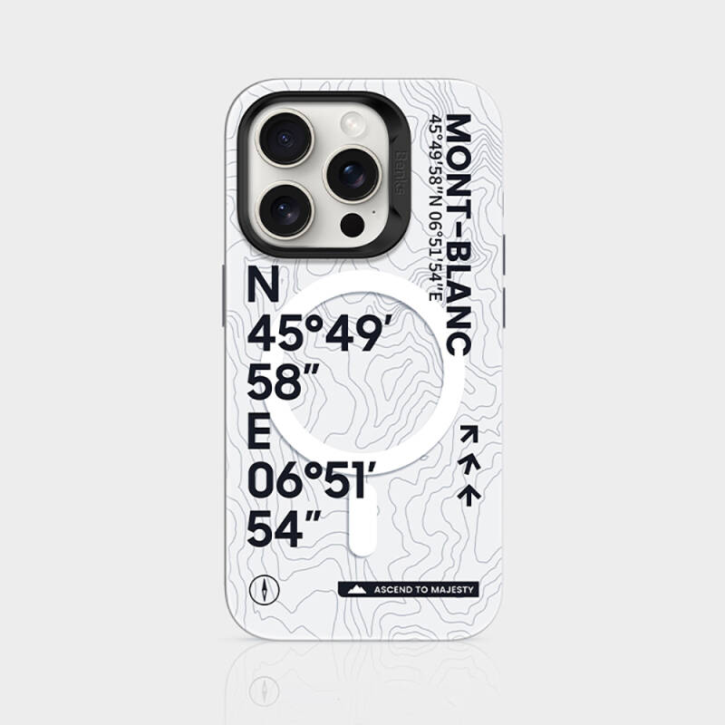 Apple iPhone 15 Pro Case Magsafe Charging Featured Coordinate Text Pattern Benks Summit Series Cover - 5