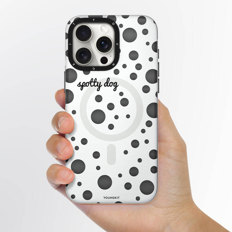 Apple iPhone 15 Pro Case Magsafe Charging Featured Polka Dot Patterned Youngkit Spots Series Cover - 8