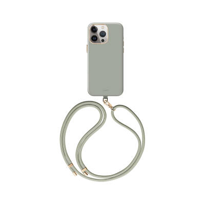 Apple iPhone 15 Pro Case Magsafe Charging Featured Soft Smooth Back Surface Strap Drawstring Coehl Creme Cover - 3