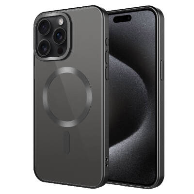 Apple iPhone 15 Pro Case Matte Design Zore Matte Setro Cover with Magsafe Wireless Charging Feature - 4