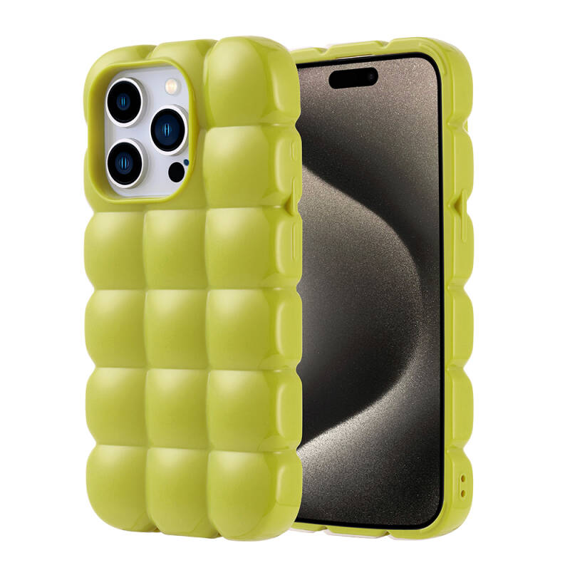 Apple iPhone 15 Pro Case Shiny Flexible Silicone Zore Dom Dom Cover - 3