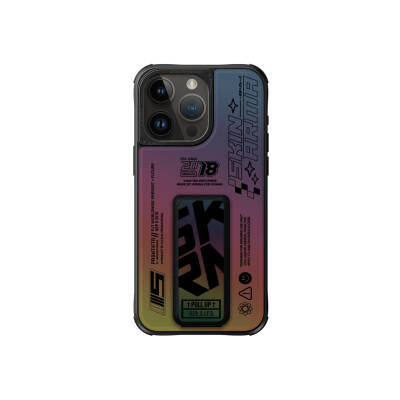 Apple iPhone 15 Pro Case SkinArma Holographic Design Leather Look Kira Kobai Cover with Stand - 6