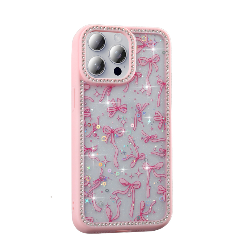Apple iPhone 15 Pro Case Stone and Glitter Design Zore Azra Cover - 5